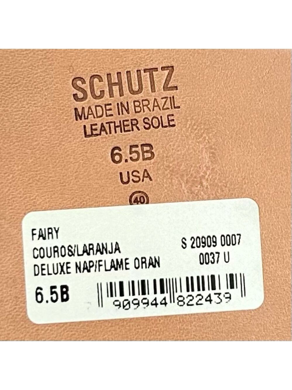 Schutz NWOB Fairy Orange All-Leather Brazil Puffy Slide Flat Sandals Size 6.5 - Picture 7 of 8